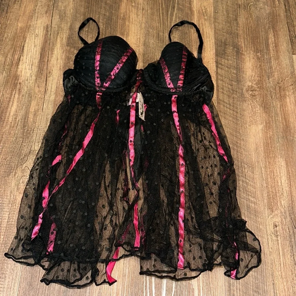 Victoria’s Secret Sexy Little Things Lace Babydoll Chemise Nightgown 36B‎ NWT